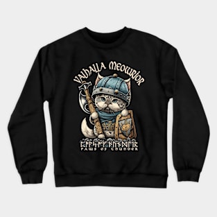 Nordic Norse Valhalla Viking Cat Warrior Crewneck Sweatshirt